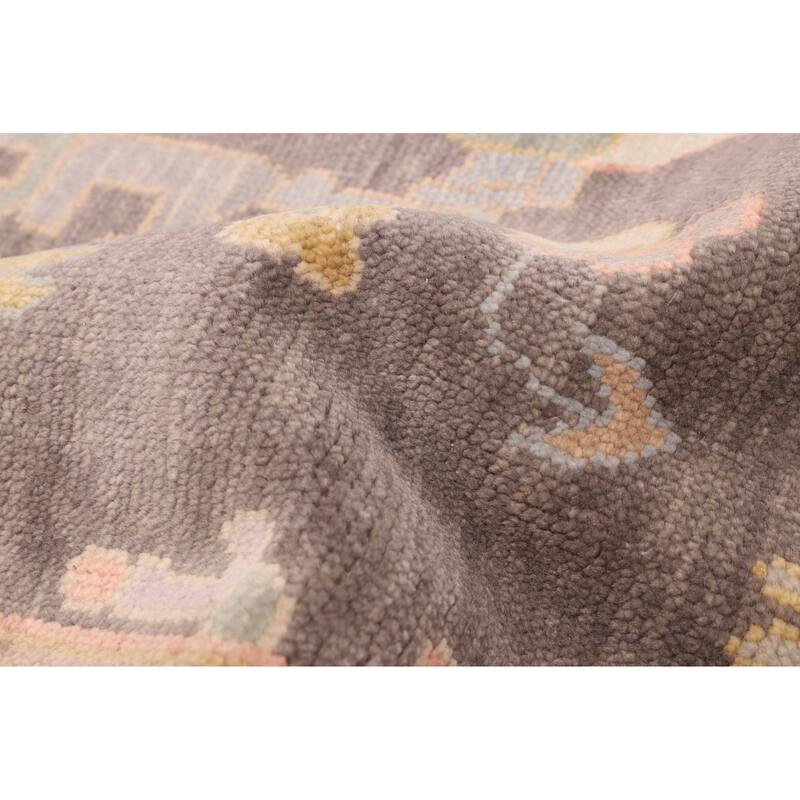 ECARPETGALLERY Hand-knotted Modern Oushak Charcoal Wool Rug - 7'11 x 9'11