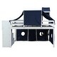 preview thumbnail 15 of 32, Full Loft Bed with Tent & Tower, Castle Design, Blue, Fun & Spacious