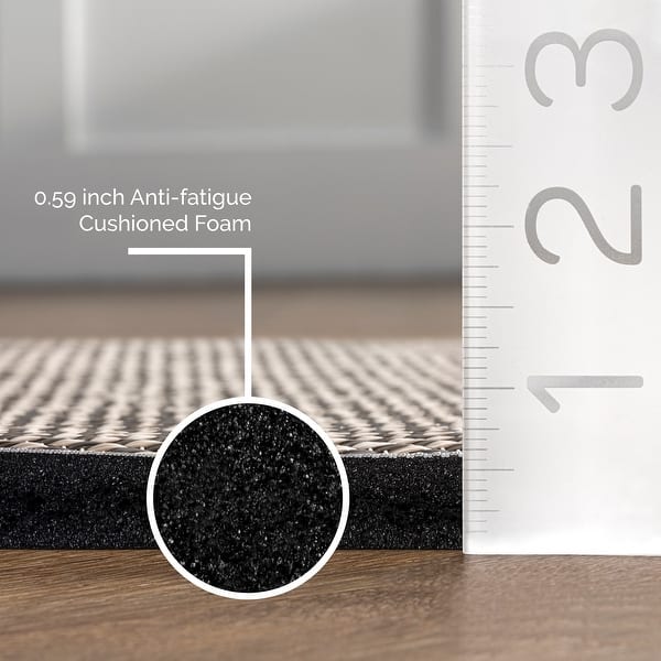 dimension image slide 3 of 5, Nuloom Casual Braided Anti Fatigue Kitchen or Laundry Room Comfort Mat