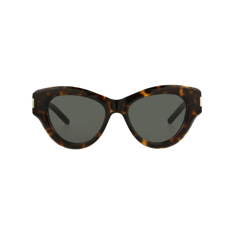Saint Laurent Cat Eye-Frame Acetate Sunglasses - Havana Havana Grey - Havana Havana Grey - Multi - Grey Lens