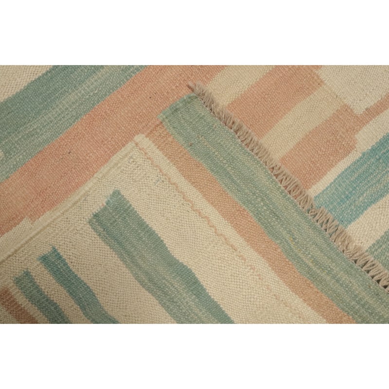 Hand Woven Southwestern Wool Beige Geometric Area Rug - 9' 9'' X 6' 7''