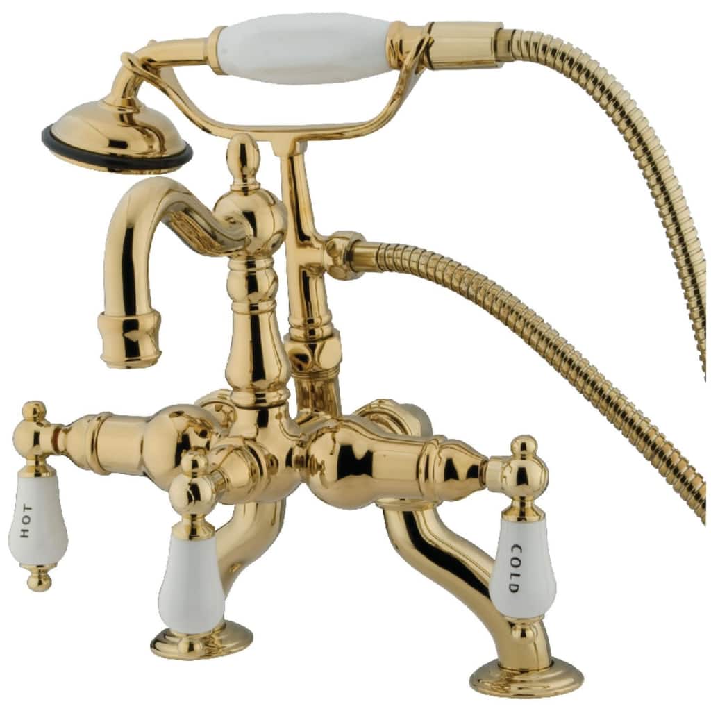 Kingston Brass Vintage Deck Mounted Clawfoot Tub Filler with Built-In