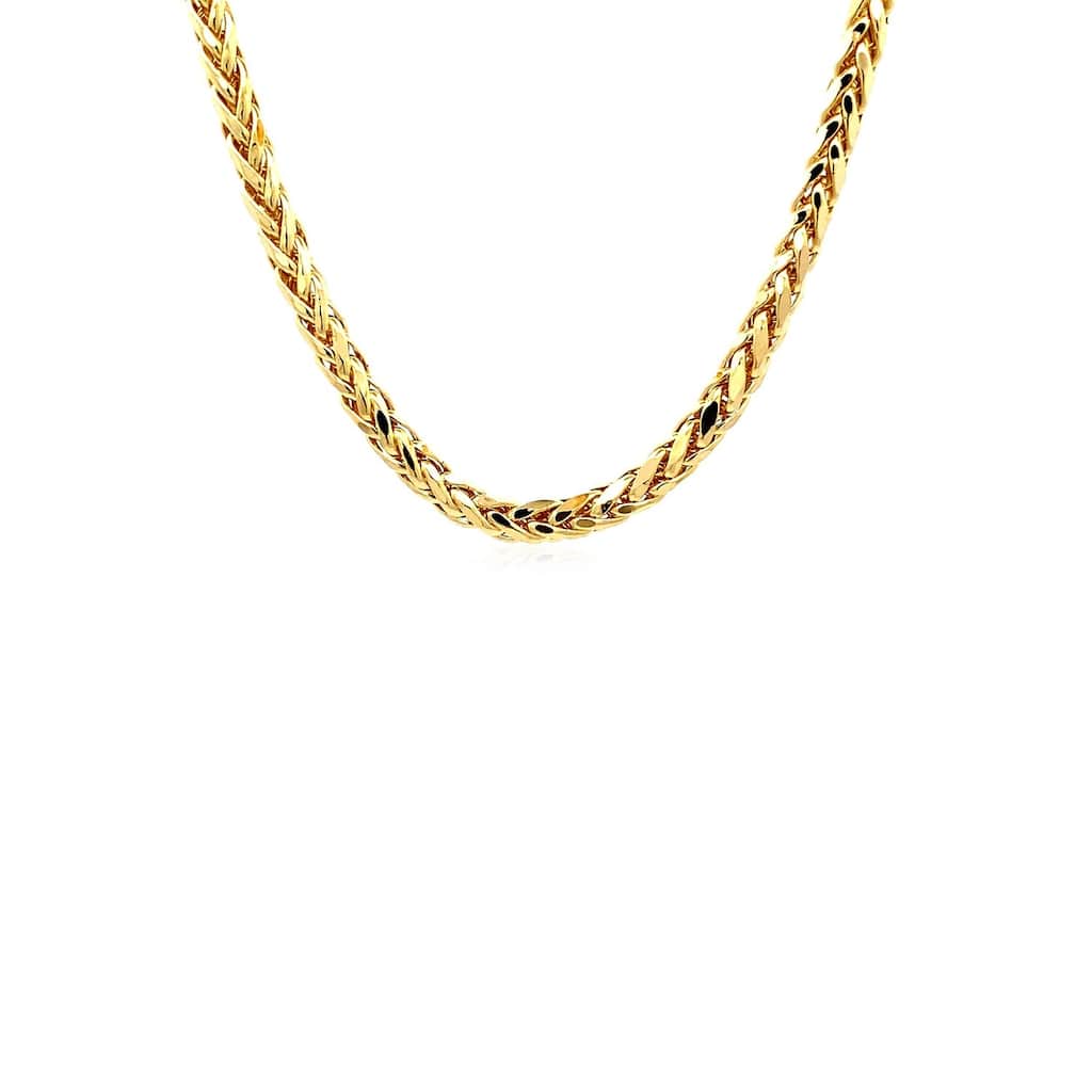 MayaMila 4.1mm 14k Yellow Gold Diamond Cut Round Franco Chain