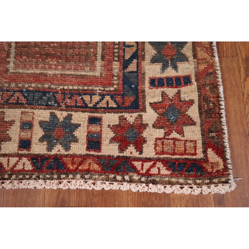 Distressed Bakhtiari Persian Antique Area Rug Handmade Wool Carpet - 5'2" x 11'0"