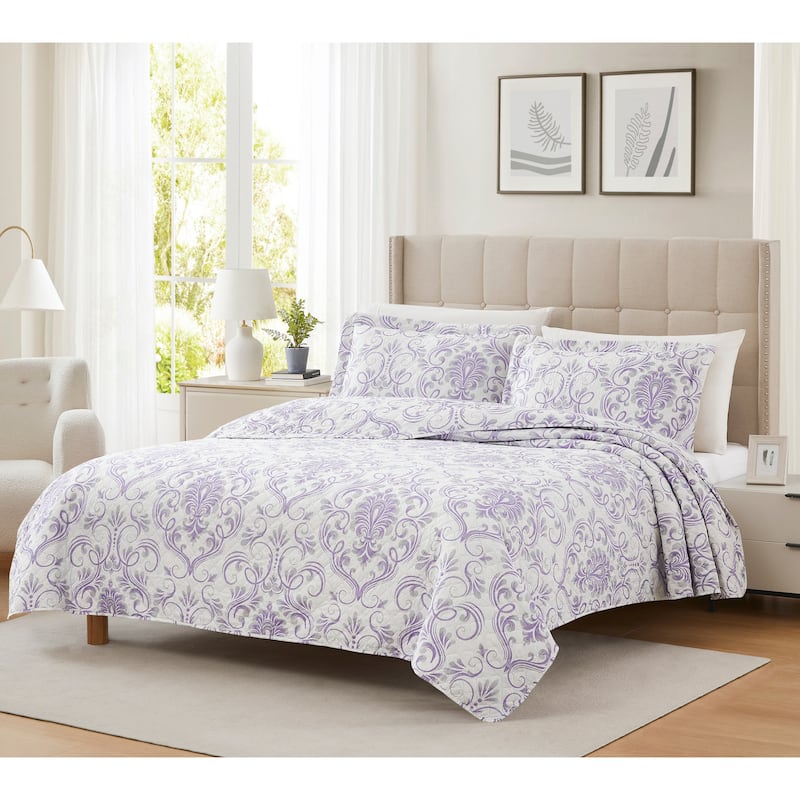 Hudson Dallas 3pc Pinsonic Quilt - Queen - 3 Piece