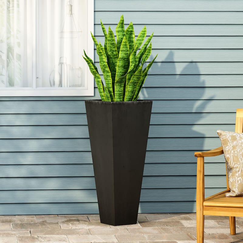 Ella Outdoor Modern Cast Stone Planter by Christopher Knight Home