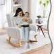preview thumbnail 25 of 83, HOMYKA 28" Wide Rocking Chair for Nursery with Solid Wood Leg Set of 2