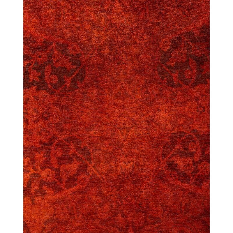 Fine Vibrance One-of-a-Kind Hand-Knotted Area Rug - Orange, 6' 3" x 9' 7" - 6' 3" x 9' 7"