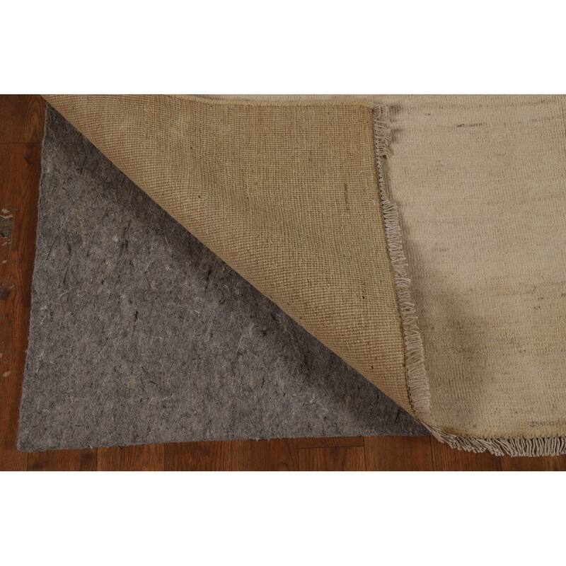 Gabbeh Oriental Area Rug Hand-Knotted Modern Beige Wool Carpet - 4'8" x 6'6"