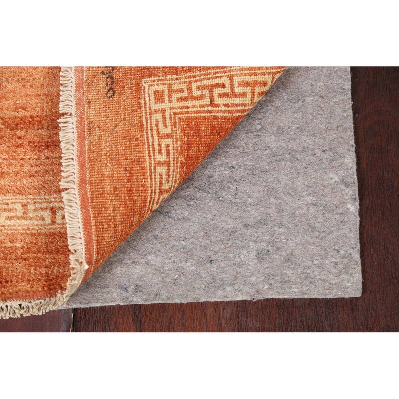 Orange Bordered Gabbeh Kashkoli Oriental Runner Rug Wool Hand-knotted - 2'7" x 9'1"