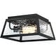 preview thumbnail 6 of 21, 2-Light Black Outdoor Farmhouse Flush Mount Ceiling Light