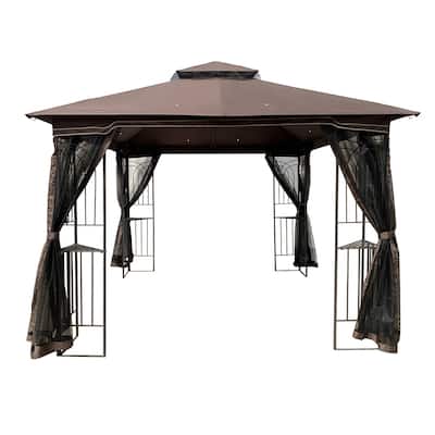 10x10ft Outdoor Patio Gazebo Canopy Tent With Mosquito Net