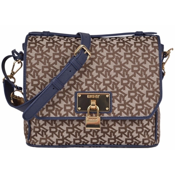 Dkny Donna Karan Chino Ink Logo Heritage Lock Crossbody Top Dkny Donna Karan Chino Ink Logo Heritage Lock Crossbody Top Handle Purse Bag