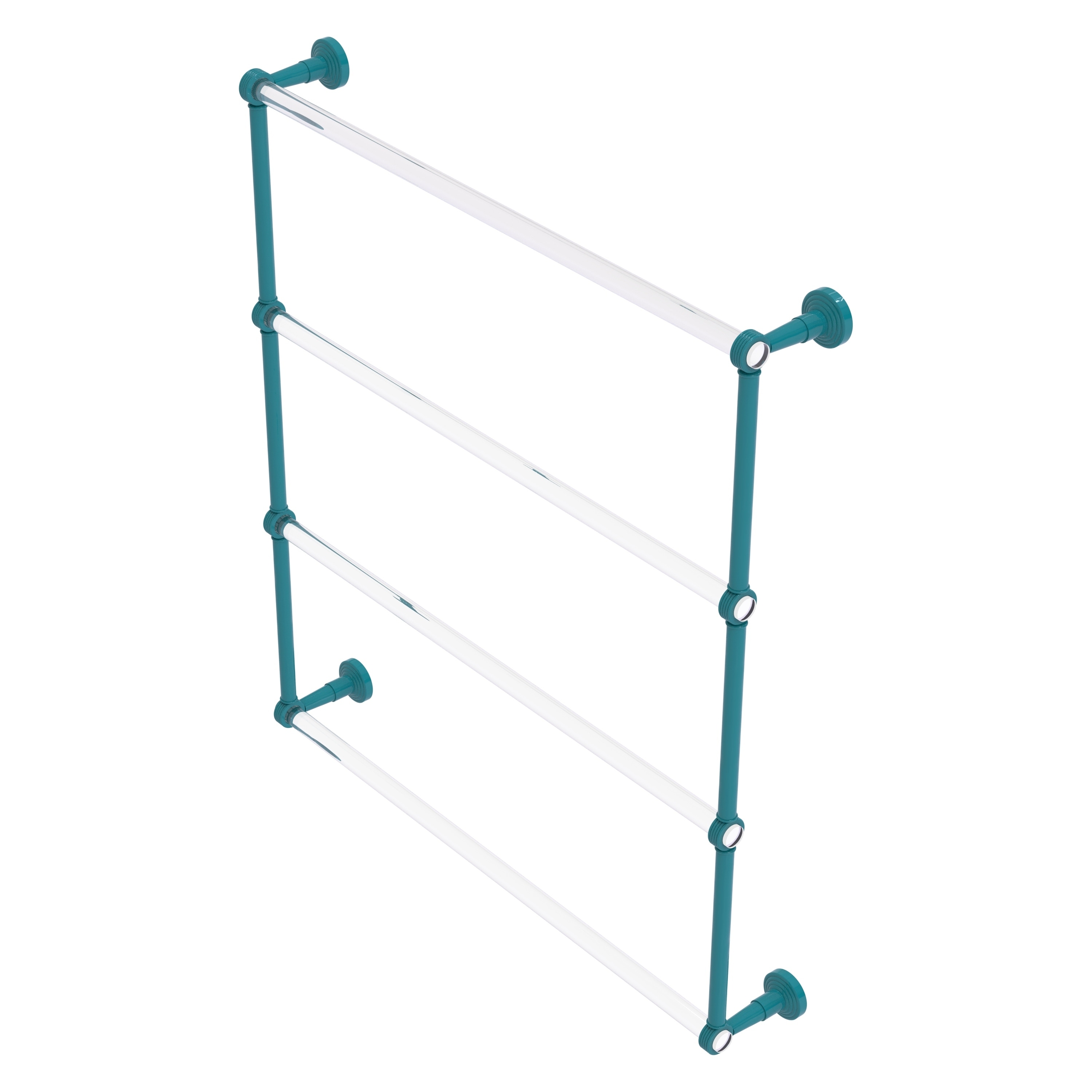 Allied Brass Pacific Beach Collection 4 Tier 24 Inch Ladder Towel Bar with Grooved Accents