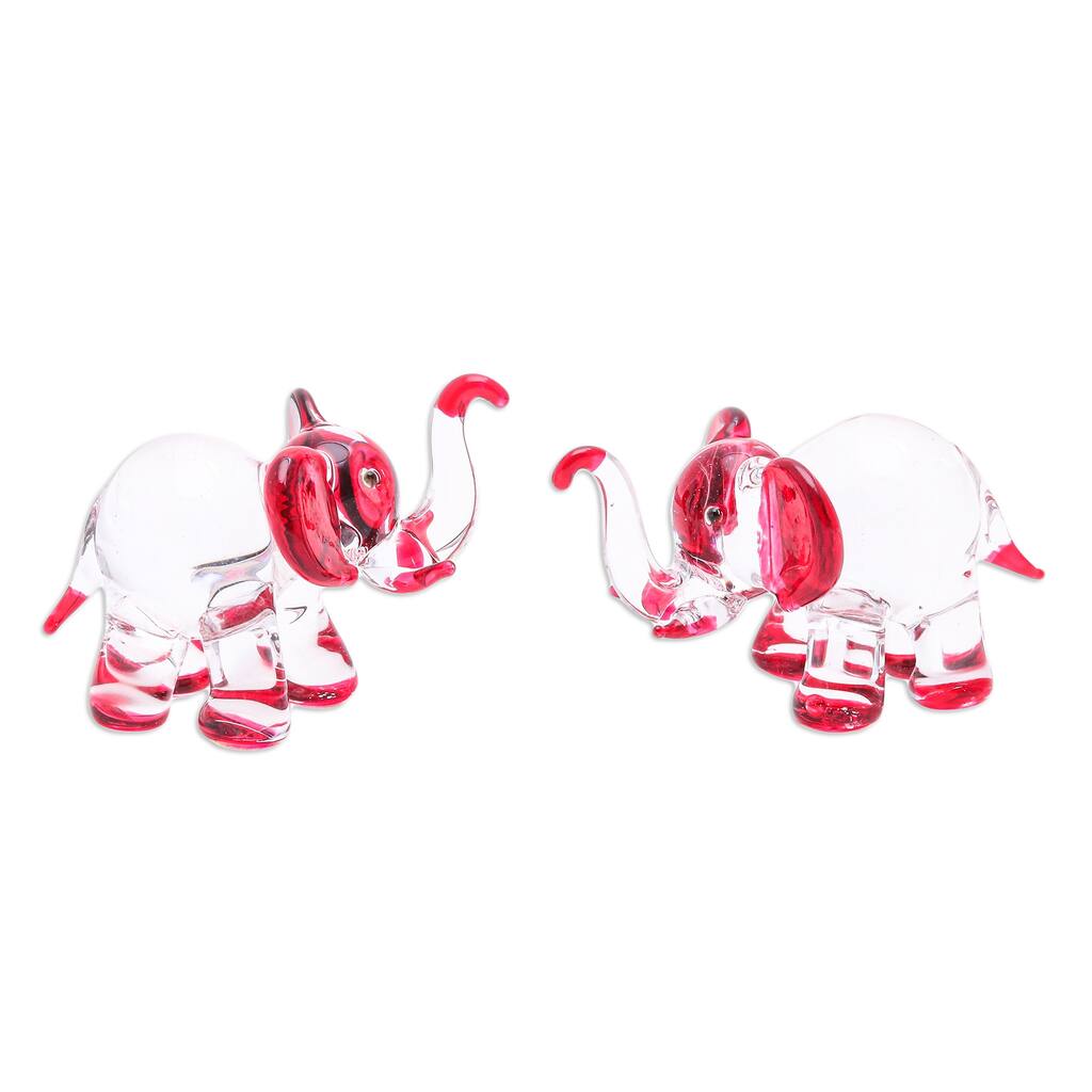 Novica Handmade Passion Trunks Handblown Glass Figurines (Set Of 2)