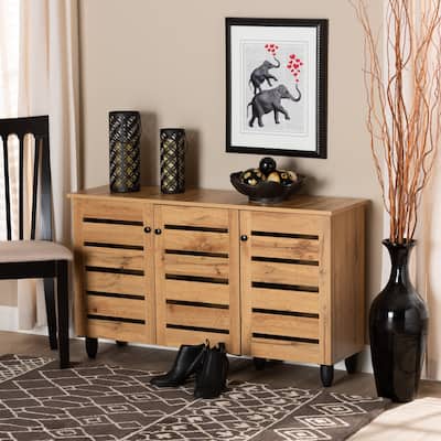 Gisela Modern and Contemporary 3-Door Shoe Storage Wood Cabinet