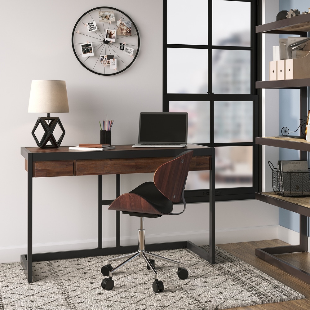 Wyndenhall cecilia solid acacia wood modern industrial 60 clearance inch wide writing office desk