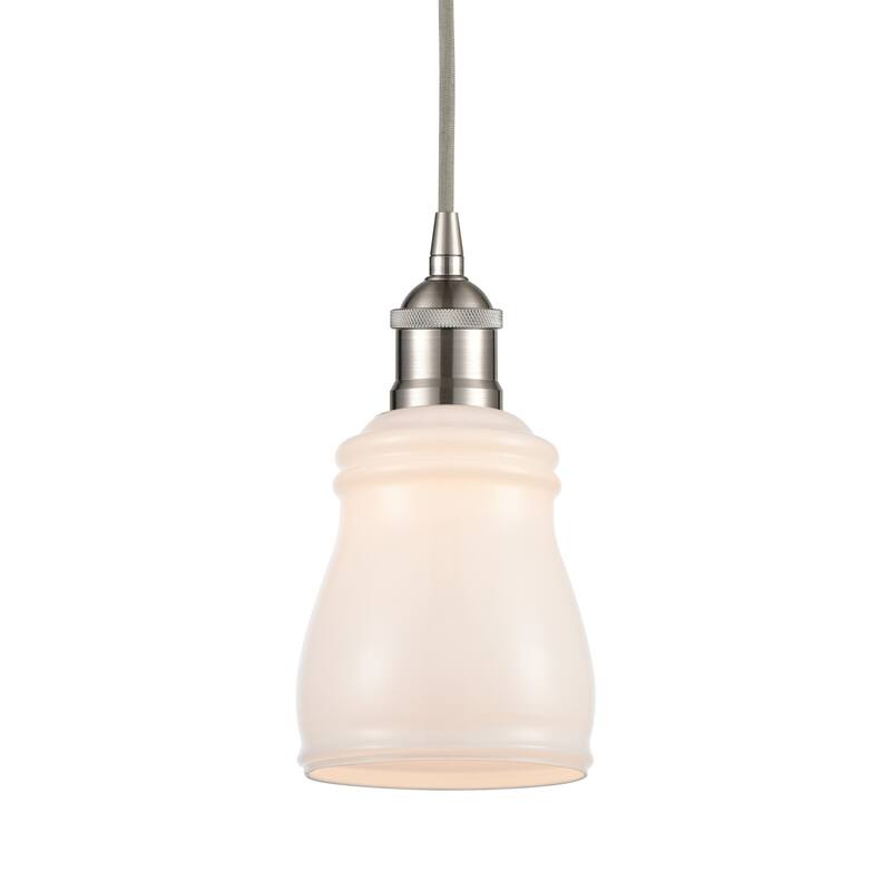 Innovations Lighting 616-1P-10-5 Ellery Pendant Ellery 5" Wide Mini - Brushed Satin Nickel / White