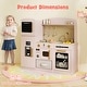 preview thumbnail 11 of 17, Wooden Play Set Kitchen MDF Stainless Steel Lighted Microwave Ice Maker Ample Storage for Kids 3 Years Old and Up