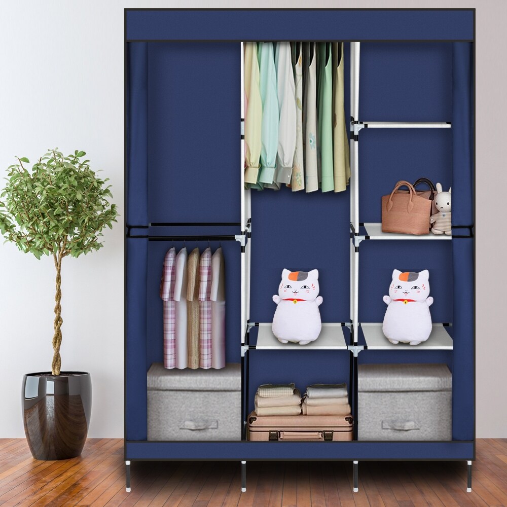 Shop 71 Portable Closet Wardrobe Clothes Rack Storage Organizer