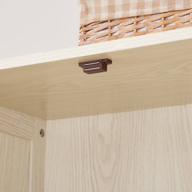 Tall Storage Cabinet White Pantry Cabinet with 8 Doors, Corner Cabinet Side Cabinet Hallway Cabinet for Kitchen