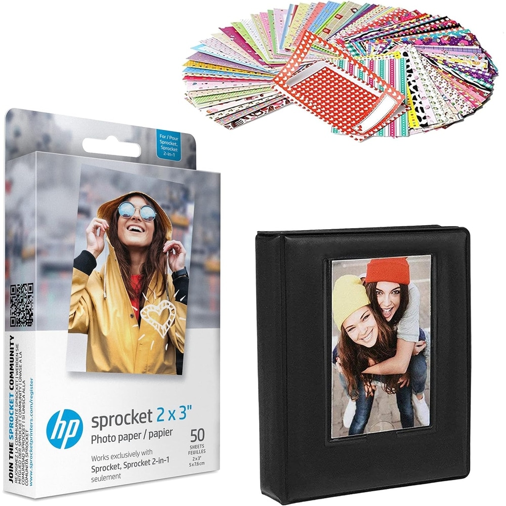 HP Sprocket 200 + papier photo + Sprocket Wallet Gold