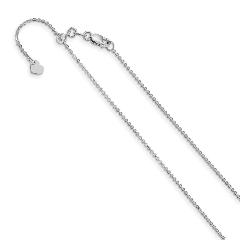 Curata Italian 14k White Gold Adjustable Round Mariner Anchor Chain Necklace Options: 22 30