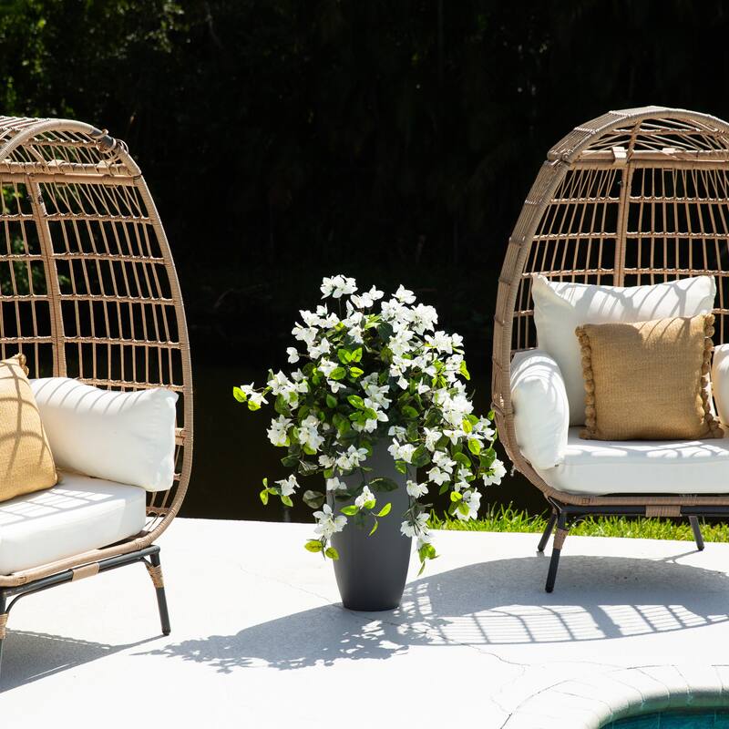 28-in UV Resistant Artificial Bougainvillea Hanging Plant - Set of 2