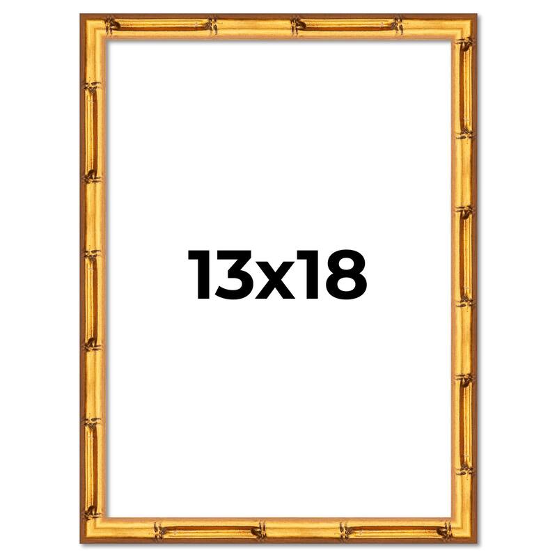 13x18 Frame Gold Bamboo Picture Frame Modern Photo Frame Includes UV Acrylic Shatter Guard Front Acid Free Foam Backing Board