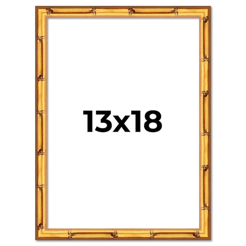 13x18 Frame Gold Bamboo Solid Wood Picture Frame | 1 Inch Moulding