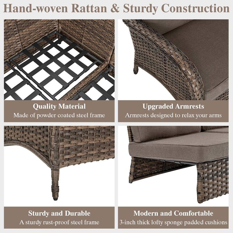 Outdoor Conversation Sofa Rocker Chair Table