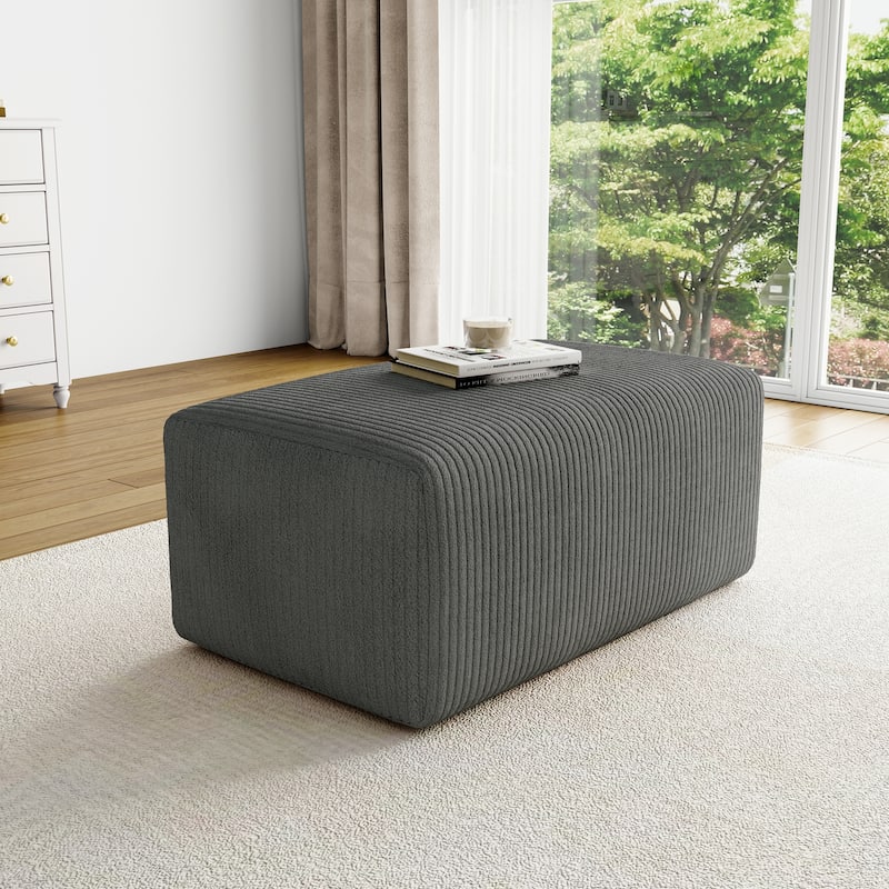 UIXE Oversize Corduroy Rectangle Ottomans And Poufs
