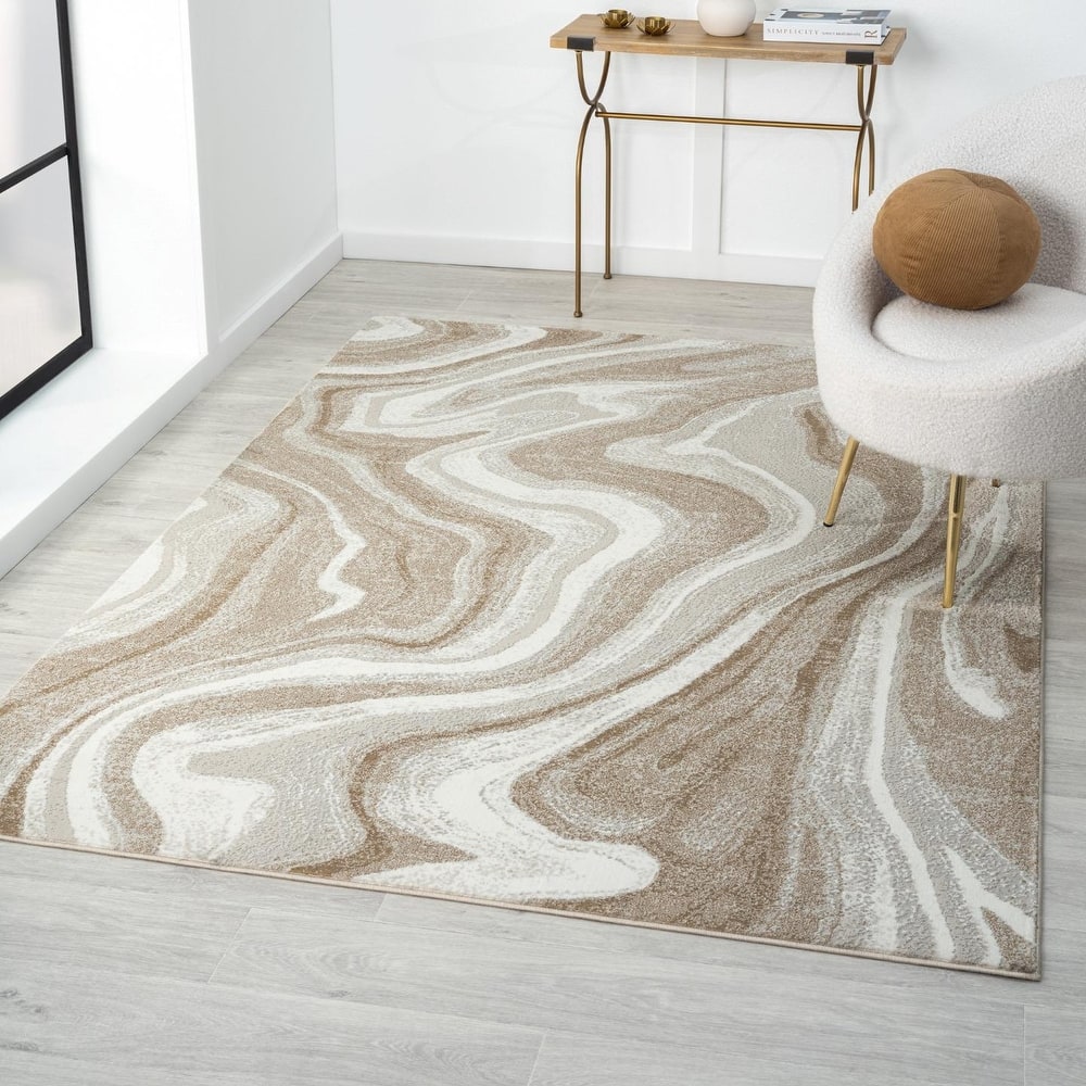 Luxe Weavers Marble Abstract Area Rug, Medium Pile Bedroom Rug