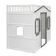 preview thumbnail 26 of 112, Solid Wood House Loft Bed with Window Design and Ladder, Twin/Full Size Playhouse Bed Loft Bed Frame with Guardrail for Kids