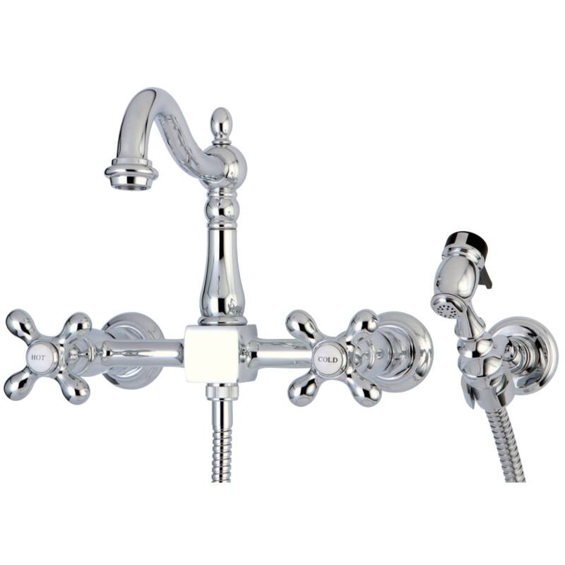 Kingston Brass Heritage Kitchen Faucet - Includes Sidespray - Polished Chrome