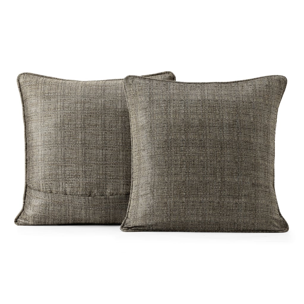 Exclusive Fabrics Yarn Dyed Designer Faux Raw Textured Silk Cushion Cover (Set of 2)