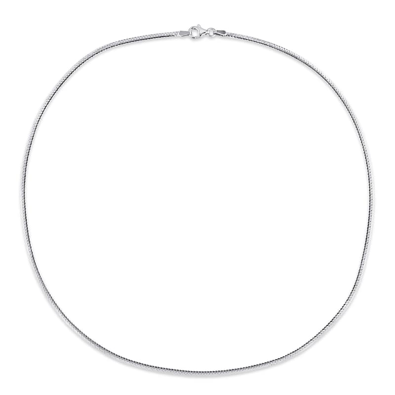 Miadora Sterling Silver Herringbone Chain Necklace