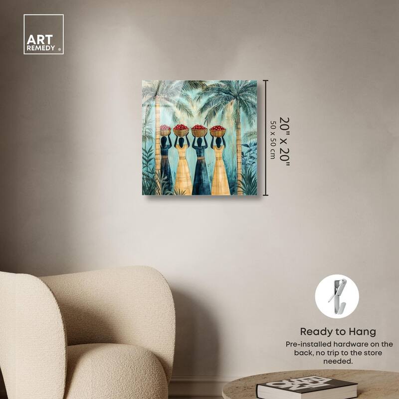 Walk Under Palms Acrylic by Art Remedy, Ready to Hang