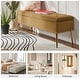 preview thumbnail 38 of 137, HULALA HOME Neptunus Modern 45.5" W Velvet Bedroom Storage Bench for End of Bed with Nailhead Trim