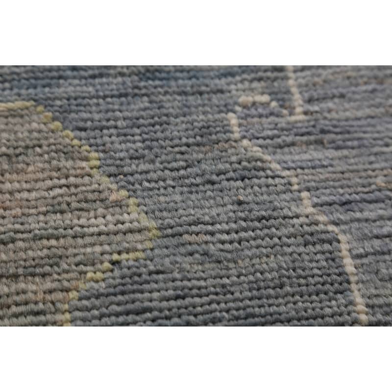 Hand Knotted Oriental 100% Wool Carpet Transitional All-Over Greys & Charcoal Oushak Area Rug - 14' 4'' X 9' 11''