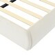 preview thumbnail 13 of 23, Twin Size Velvet Upholstered Platform Bed w/ Cartoon Ears Shaped Headboard & Light, Kids Cute Bed Frame w/2 Small Storage Stools