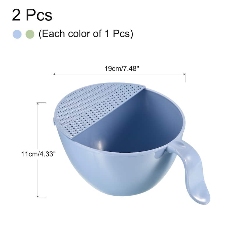 Rice Washing Bowl Fruit Vegetable Colander Drain Basket 2PCS - 23.5 x 19 x 11cm