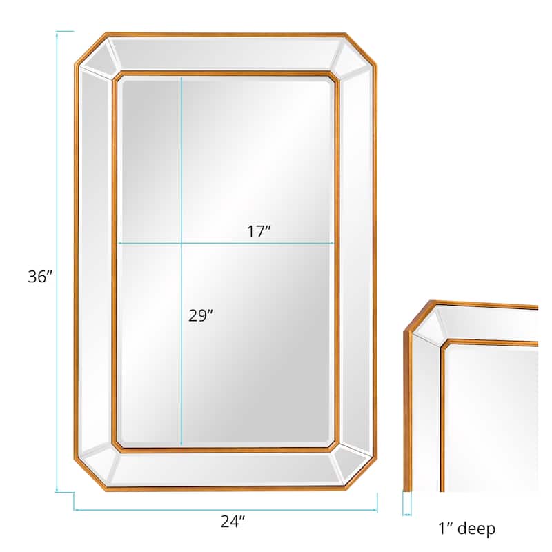 Allan Andrews Leopold Rectangle Wall Mirror - 36" H x 24" W