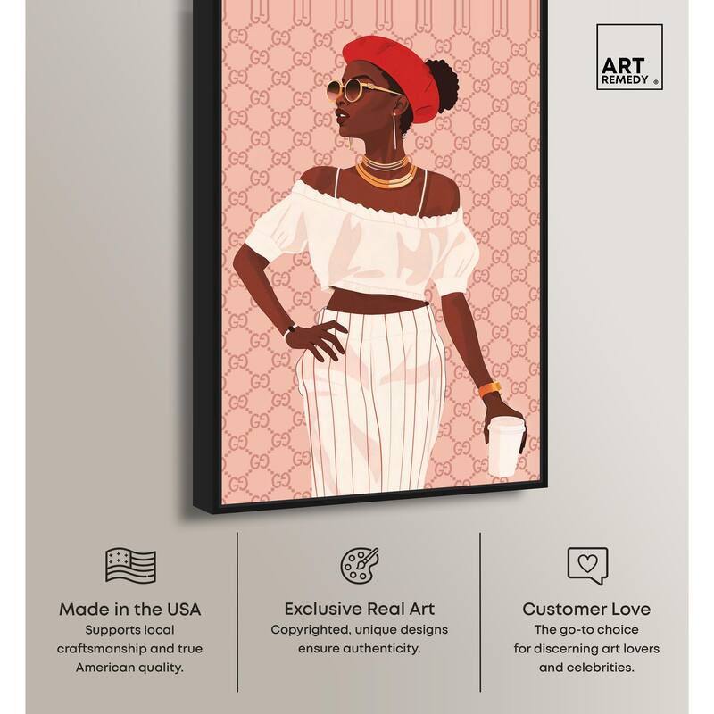 Her Stylish Coffee Look Canvas by Art Remedy