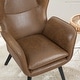 preview thumbnail 65 of 92, Upholstered Wingback Armchair Leisure Accent Chair, Single - 40.55" H x 28.34" W x 33.1" D