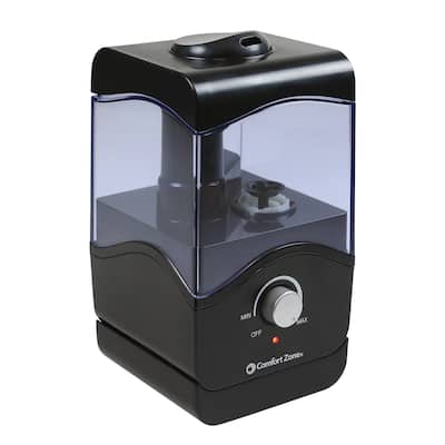 Comfort Zone Personal Wave Whisper-Quiet Cool Mist Portable Ultrasonic Aromatherapy Humidifier with Built-in Diffuser Tray