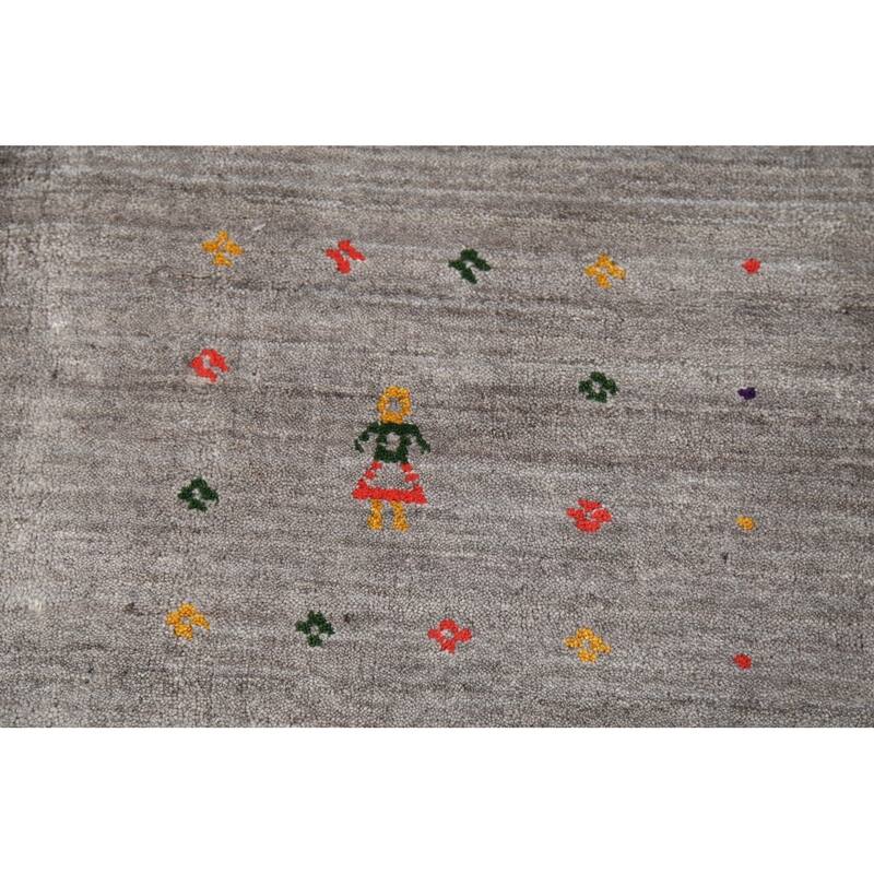 Tribal Gabbeh Indian Area Rug Handmade Silk Carpet - 8'0"x 9'8"