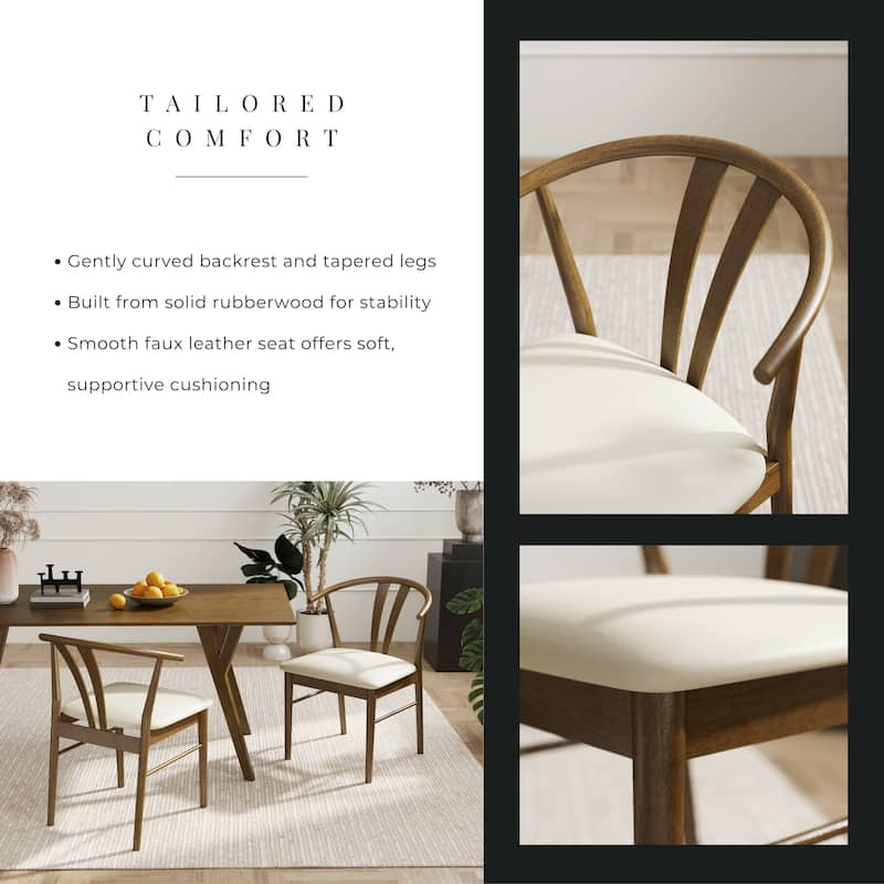 Dining Chairs, Curved Back Design, Set of 2, 22.83"W x 20"D x 31.1"H