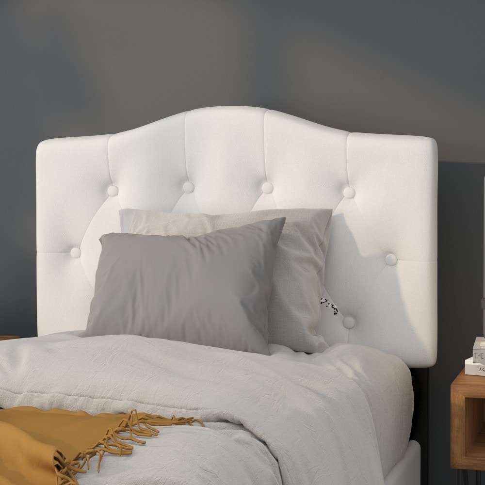 White tufted sale headboard twin