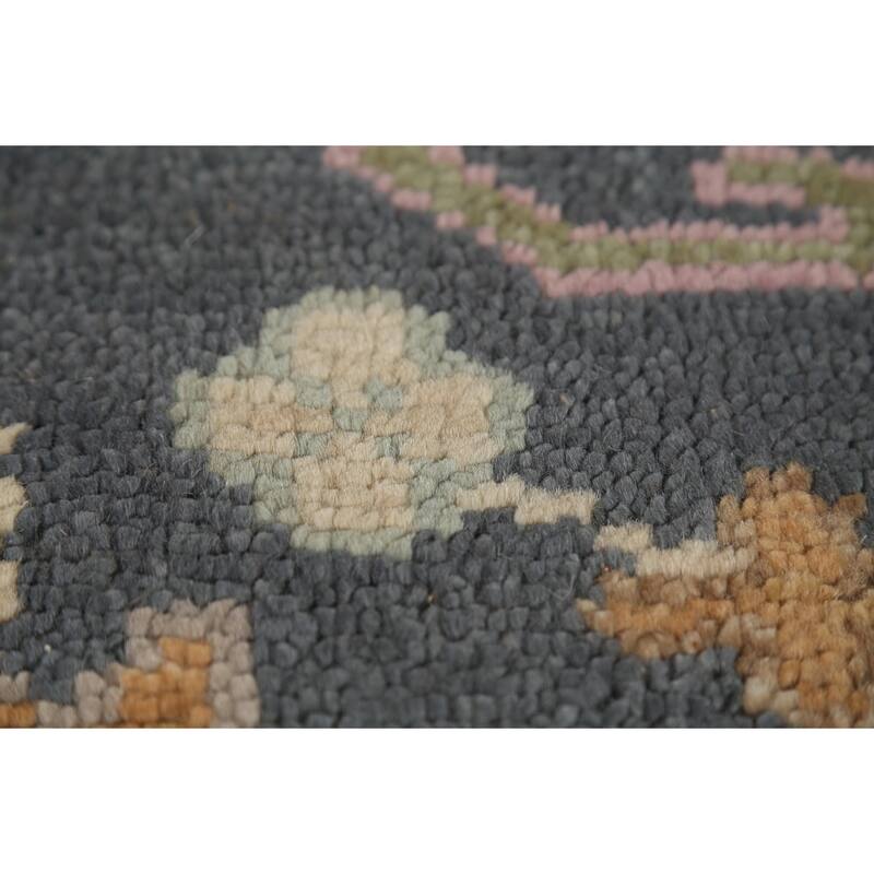 Geometric Heriz Serapi Indian Area Rug Handmade Wool Carpet - 8'9" x 12'0"